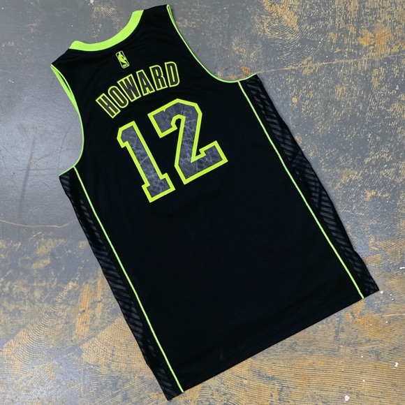 Adidas Dwight Howard Los Angeles Lakers Swingman Medium Jersey Volt 12 - Picture 2 of 10